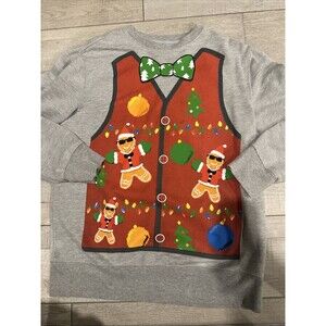 Mad Engine Ugly Christmas Sweater Sweatshirt Crewneck Mens Size Medium Grey
